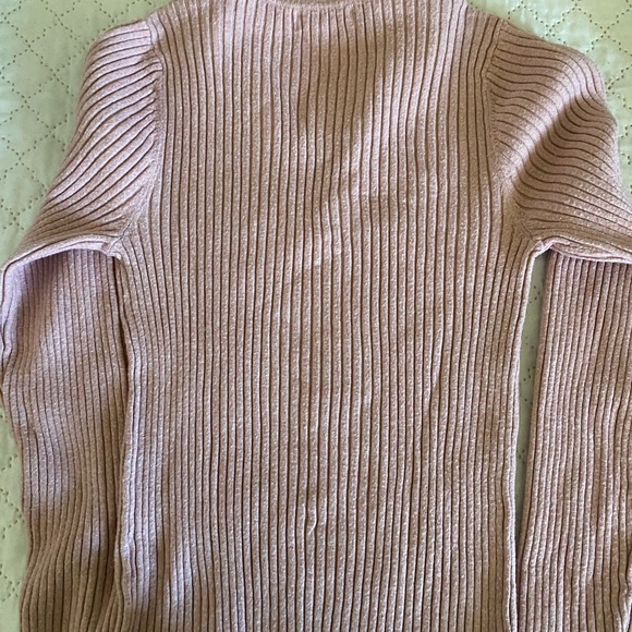 Pink Ribbed Long Sleeve Sweater - Picture 2 of 3